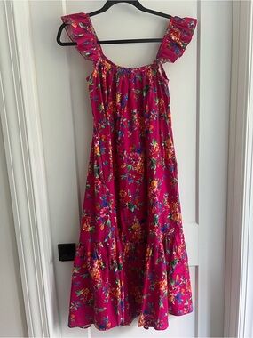 Celeste Fuchsia Floral Ruffle-Strap Nightgown